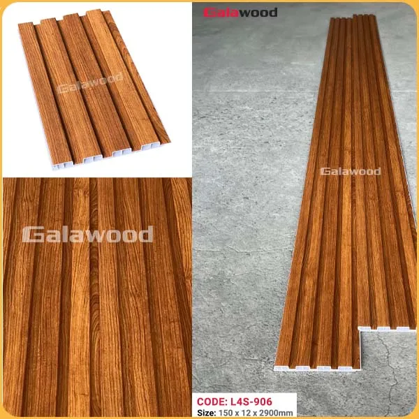 Tấm Nhựa Ốp Trần Lam Sóng Giả Gỗ Galawood L4S-906